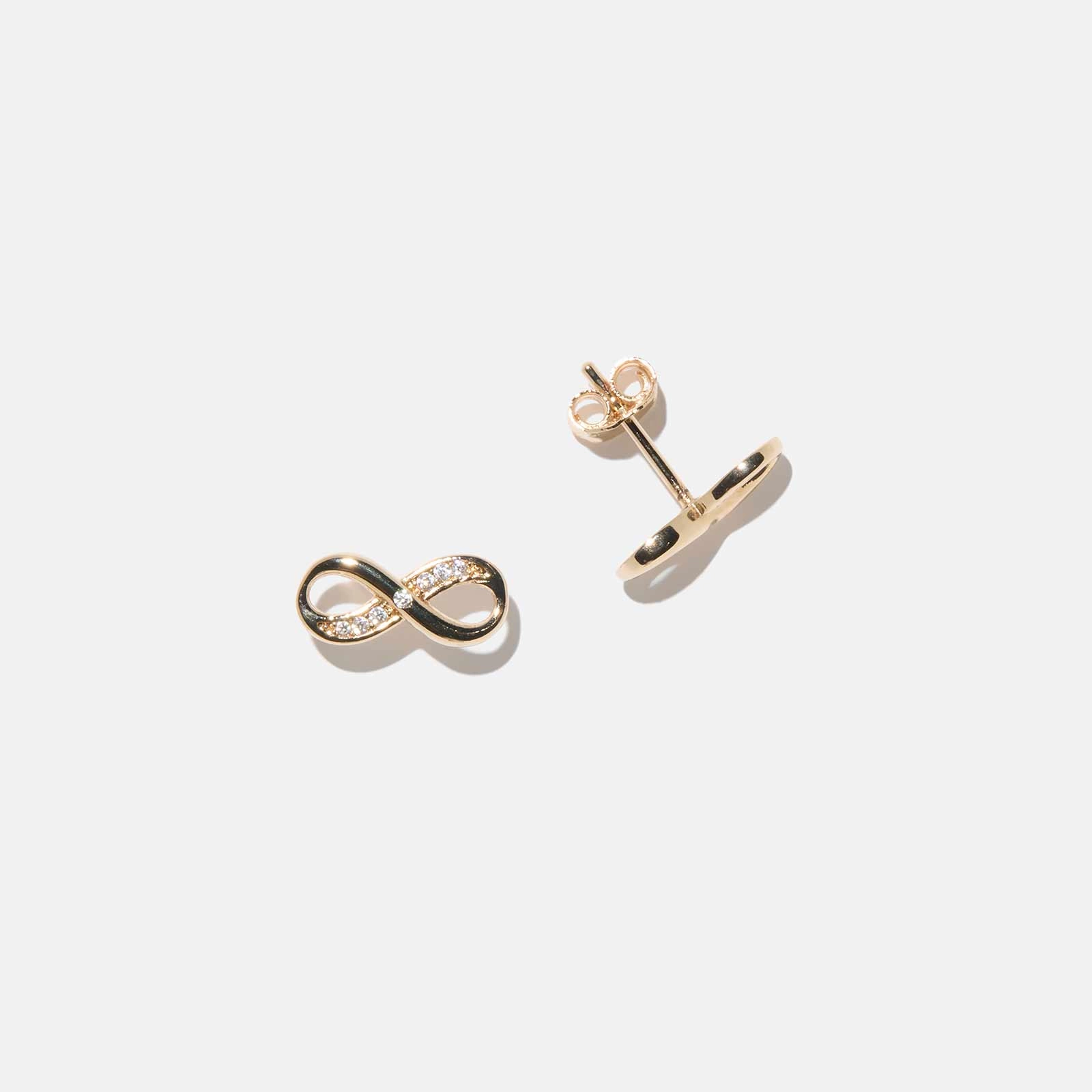 18k guldpläterade örhängen - studs, infinitysymboler 5mm