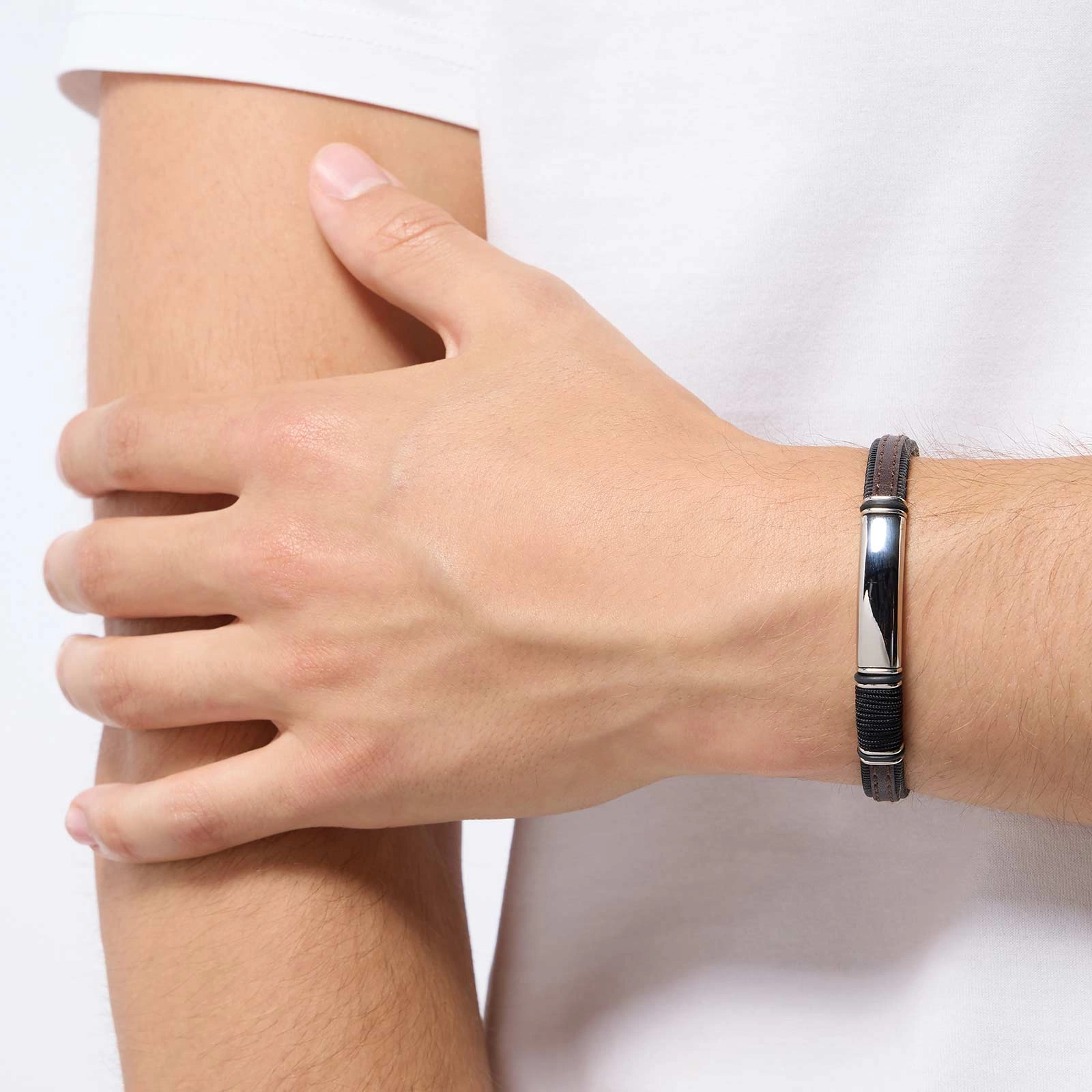 Armband herr - metallbricka, 21,5cm Armband herr - metallbricka, 21,5cm