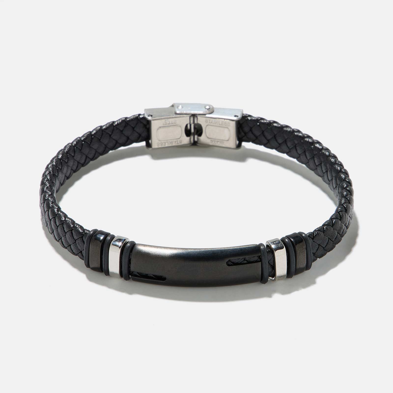 Armband herr - svart bricka, 21,5cm Armband herr - svart bricka, 21,5cm