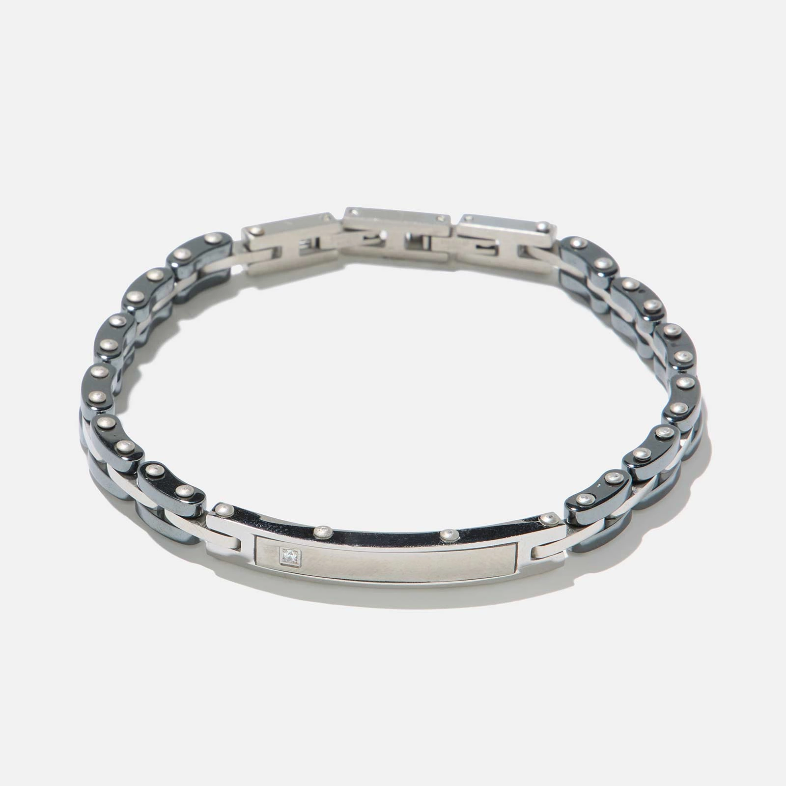 Armband herr - stållänkar, bricka, 21,5cm Armband herr - stållänkar, bricka, 21,5cm
