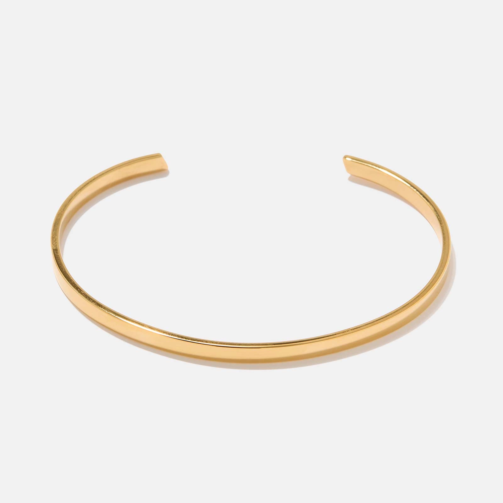 Guldpläterat stålarmband herr - blank Bangle 3,5 mm bred Guldpläterat stålarmband herr - blank Bangle 3,5 mm bred