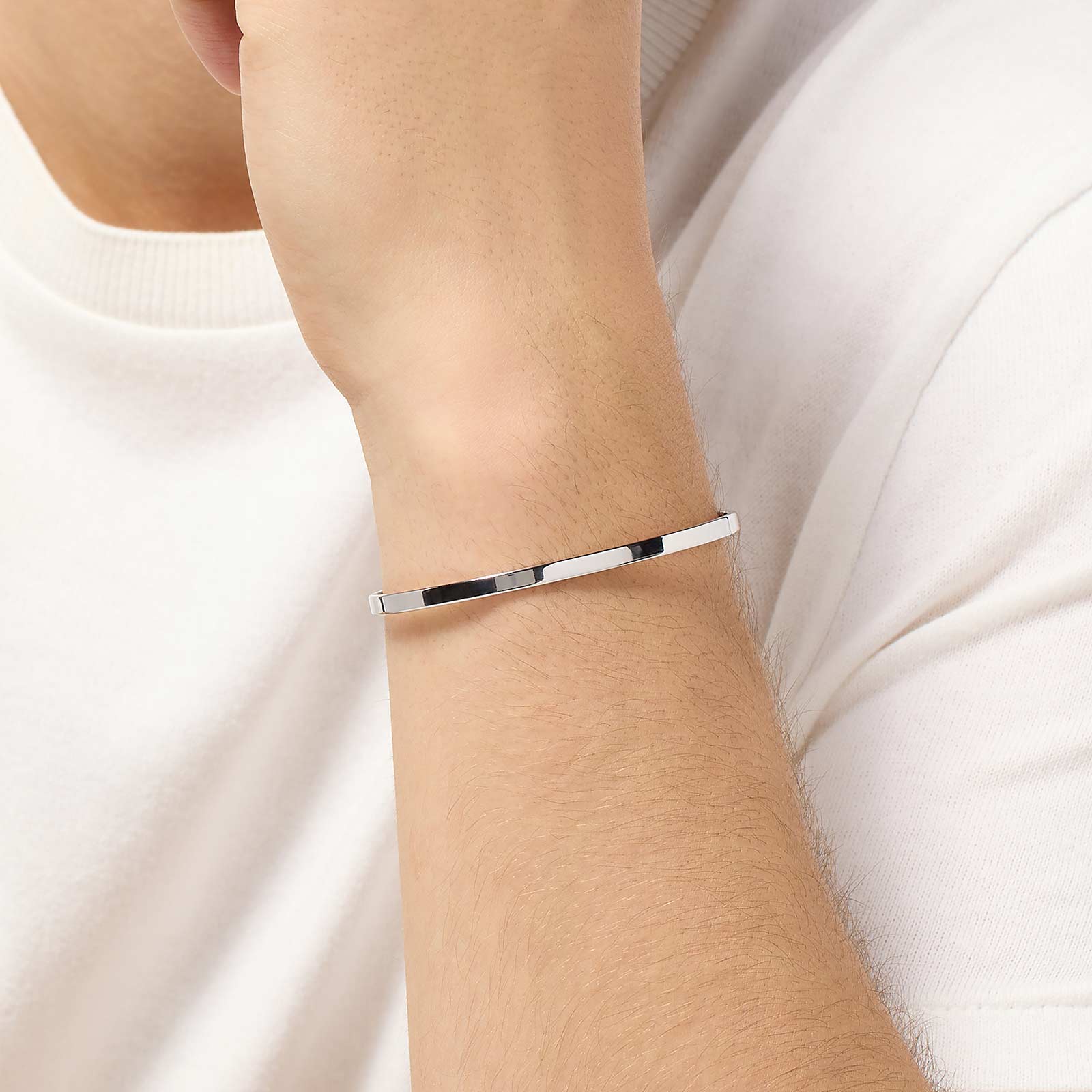 Stålarmband herr - blank Bangle 3,5 mm bred Stålarmband herr - blank Bangle 3,5 mm bred