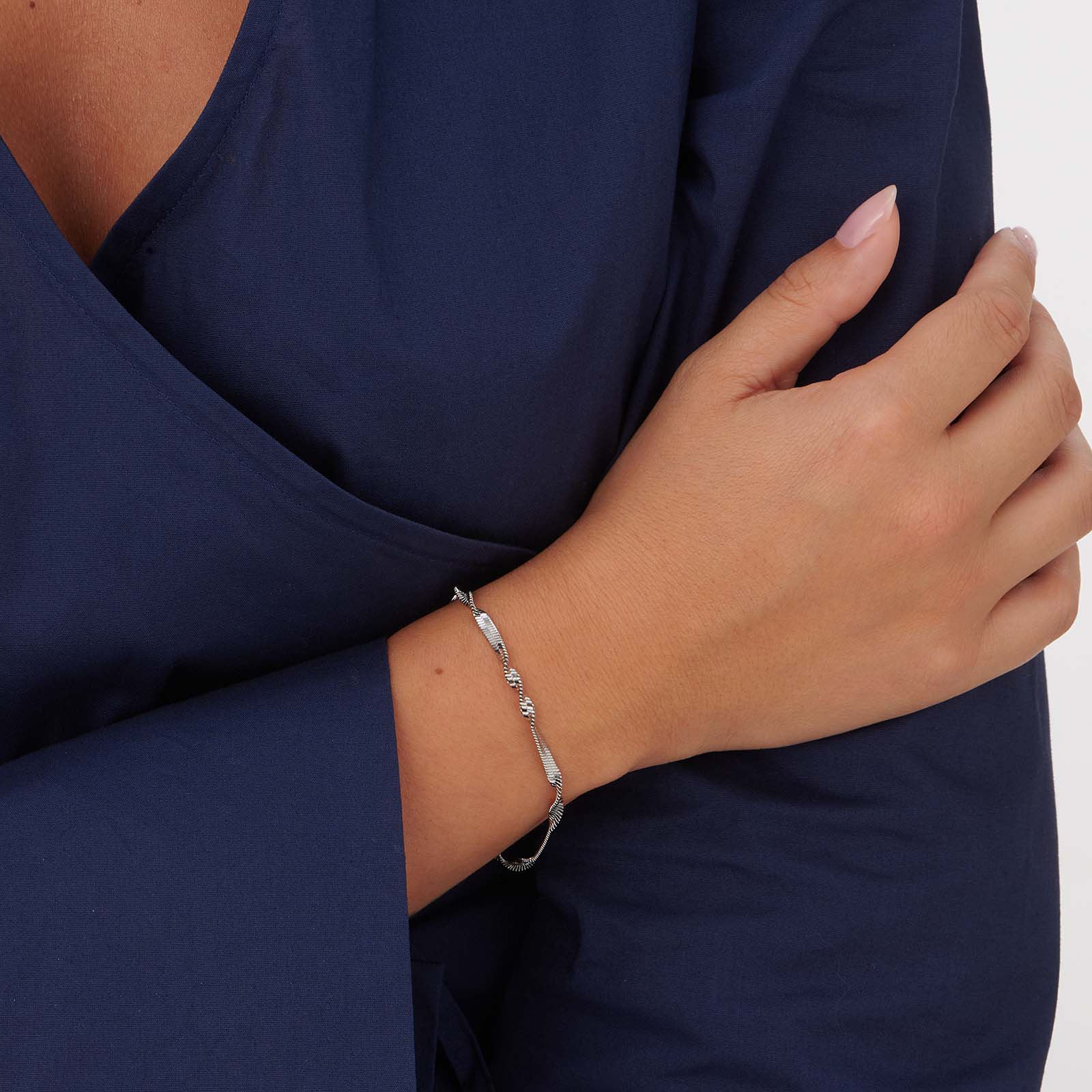 Stålarmband twist chain -  16+3 cm Stålarmband twist chain -  16+3 cm